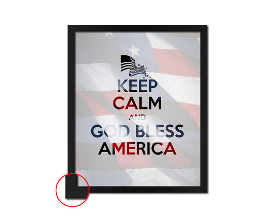 Keep calm and God bless America Quote Framed Print Wall Decor Art Gifts