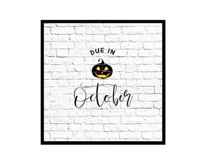 Baby Due In October Pregnancy Announcement Personalized Frame Print Wall Decor Art Gifts