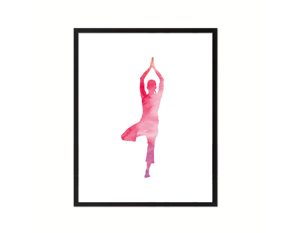 Tree Vrksasana Yoga Wood Framed Print Wall Decor Art Gifts