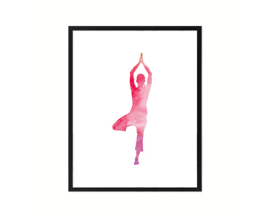 Tree Vrksasana Yoga Wood Framed Print Wall Decor Art Gifts