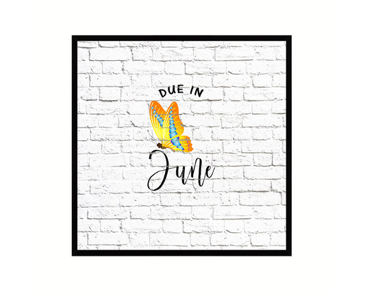 Baby Due In Jun Pregnancy Announcement Personalized Frame Print Wall Decor Art Gifts
