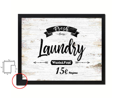 Fresh Laundry Vintage Sign Fine Art Paper Prints Wood Frame Wall Art Decor Gifts