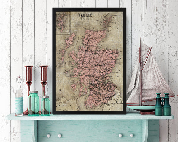 Scotland Historical Map Wood Framed Print Art Wall Decor Gifts