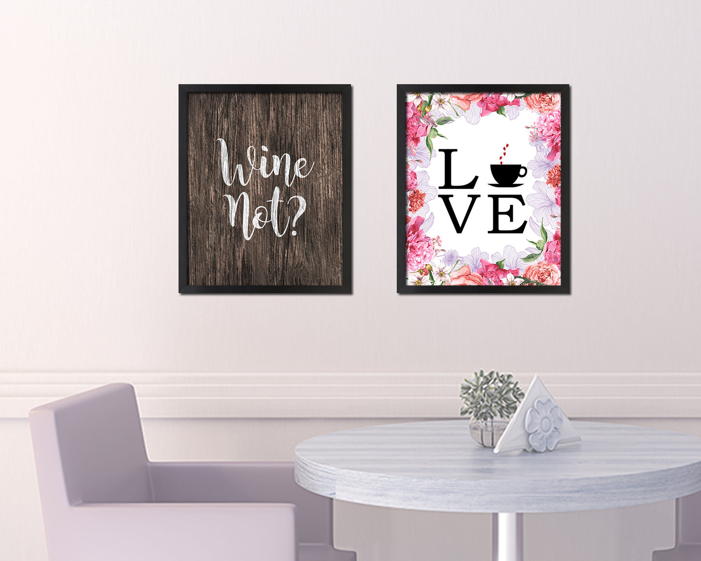 Wine Not? Words Wood Framed Print Wall Decor Art Gifts