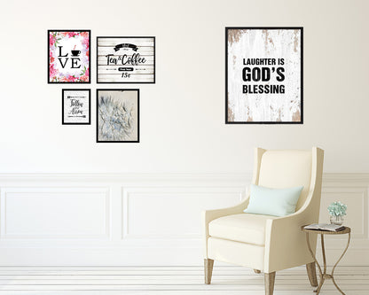 Laughter is God's blessing Quote Framed Print Home Decor Wall Art Gifts