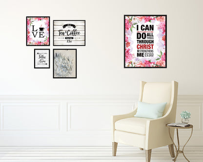 I can do all things through Christ who strengthens me, Philippians 3:20 Quote Framed Print Wall Art