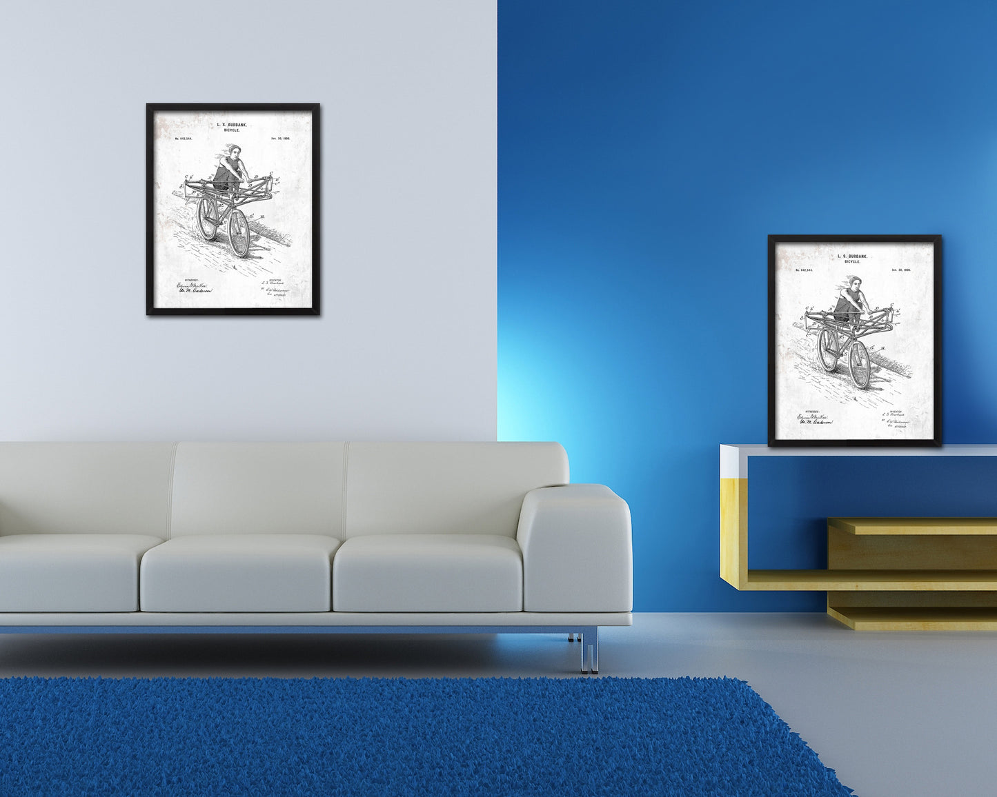Vehicle Bicycle Vintage Patent Artwork Black Frame Print Wall Art Decor Gifts