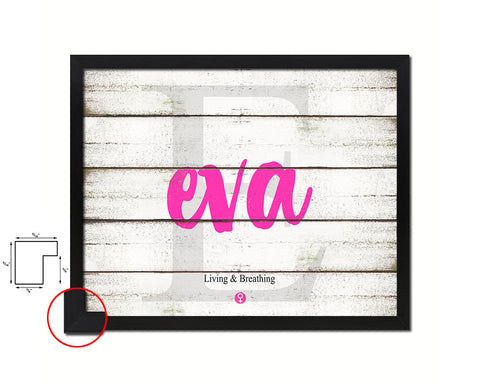 Eva Personalized Biblical Name Plate Art Framed Print Kids Baby Room Wall Decor Gifts
