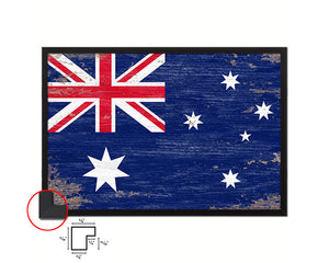 Australia Shabby Chic Country Flag Wood Framed Print Wall Art Decor Gifts