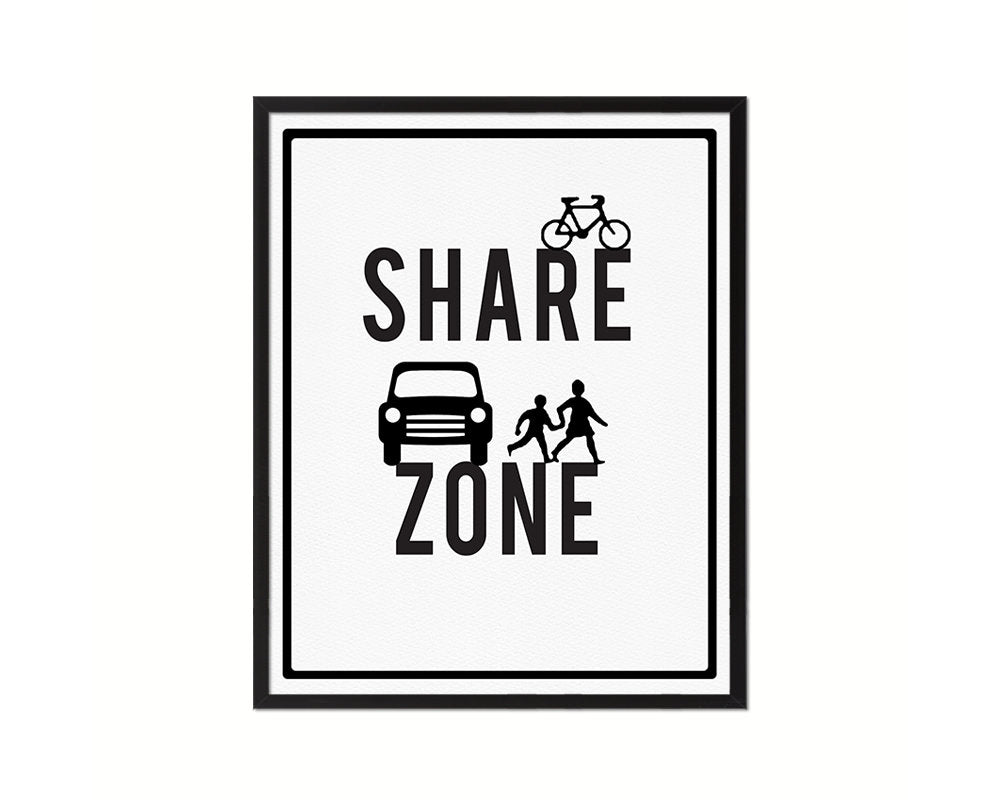 Share Zone Notice Danger Sign Framed Print Home Decor Wall Art Gifts