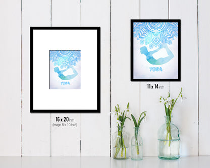 Bow Pose Yoga Wood Framed Print Wall Decor Art Gifts