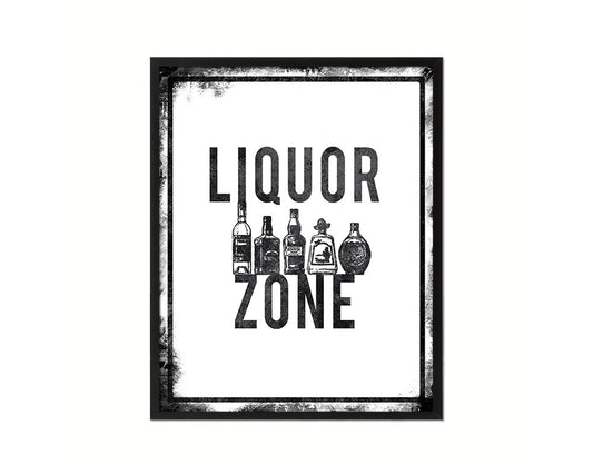 Liquor Zone Notice Danger Sign Framed Print Home Decor Wall Art Gifts
