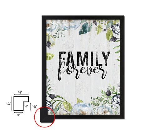 Family forever Quote Wood Framed Print Wall Decor Art