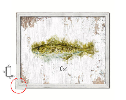 Cod Fish Framed Prints Modern Restaurant Sushi Bar Watercolor Wall Art Decor