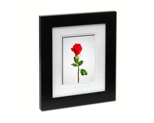 Red Globalrose Sketch Plants Art Wood Framed Print Wall Decor Gifts