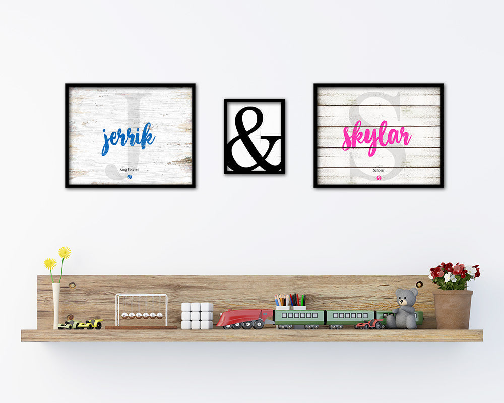 Jerrik Personalized Biblical Name Plate Art Framed Print Kids Baby Room Wall Decor Gifts