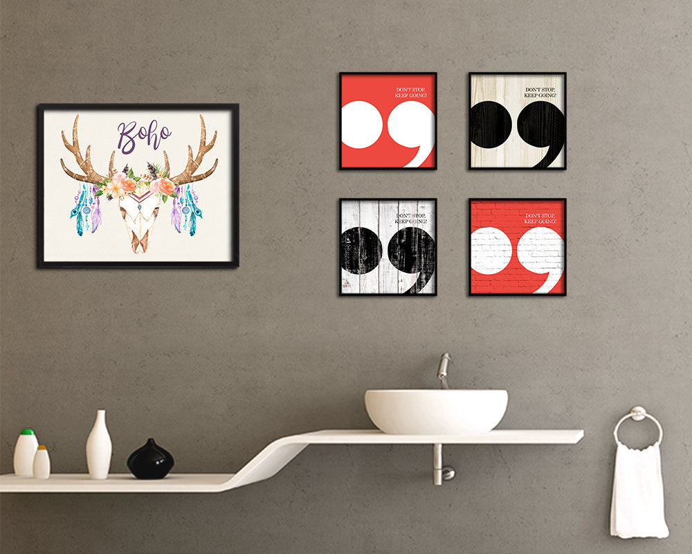 Don't stop keep going Punctuation Symbol Framed Print Home Decor Wall Art Gifts