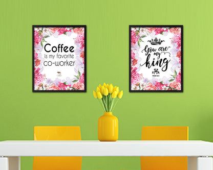 Coffee is my favorite co-worke Quote Framed Artwork Print Wall Decor Art Gifts