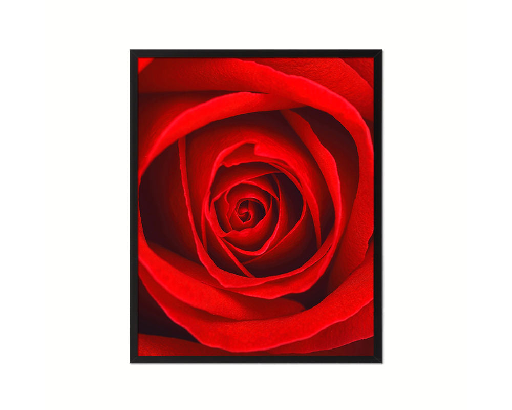 Rose Red Flower Wood Framed Paper Print Wall Decor Art Gifts