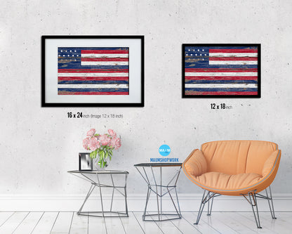 South Carolina Palmetto Guard Wood Rustic Flag Wood Framed Print Wall Art Decor Gifts