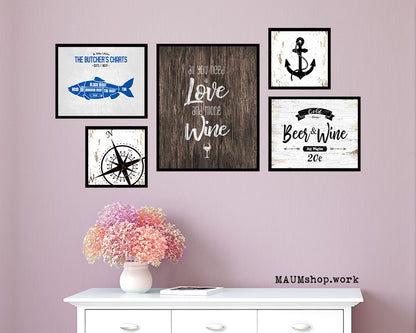 All you need is love and more Quote Wood Framed Print Wall Decor Art Gifts