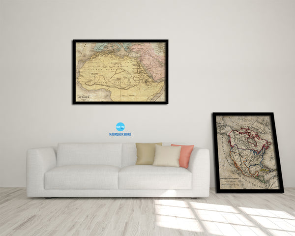 Africa Historical Map Framed Print Art Wall Decor Gifts