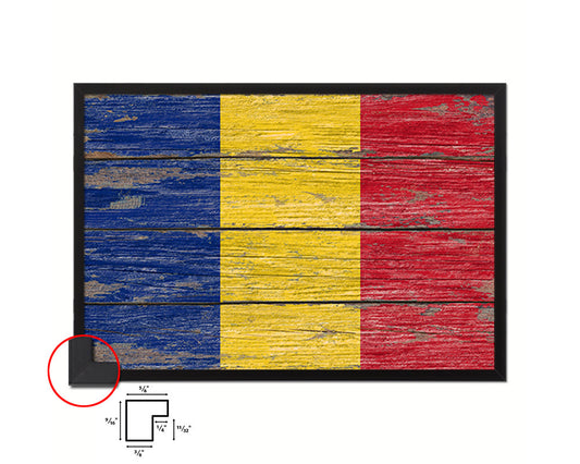 Romania Country Wood Rustic National Flag Wood Framed Print Wall Art Decor Gifts