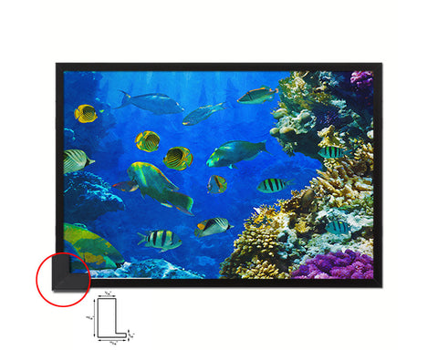 Tropical Fish on a coral reef Landscape Painting Print Art Frame Home Wall Decor Gifts