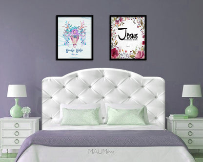 Jesus the name above all names, Philippians 2:9 Bible Verse Scripture Frame Print