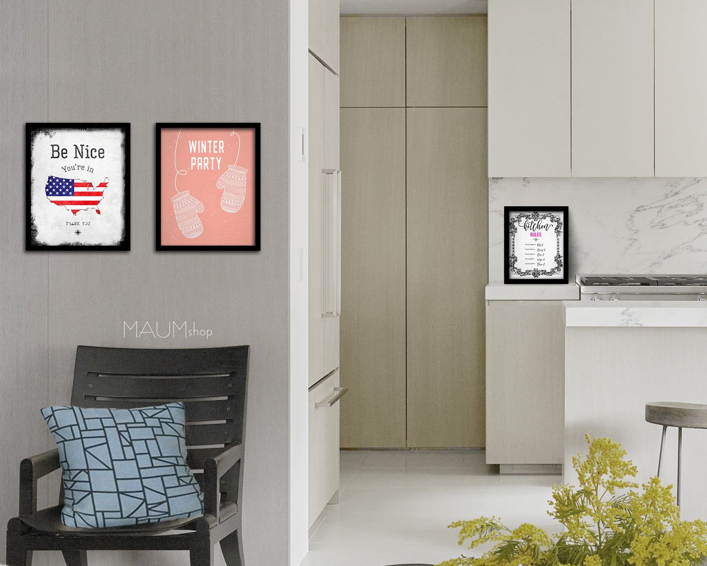 Winter Party Quote Framed Print Wall Decor Art Gifts