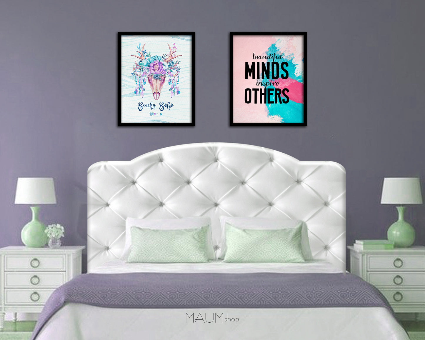 Beautiful minds inspire others Quote Framed Print Wall Decor Art Gifts