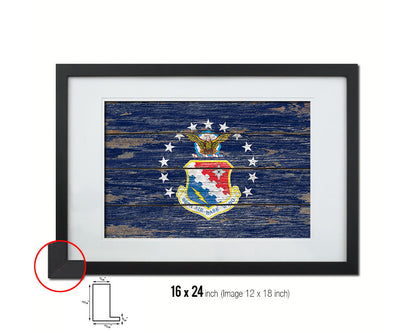 66th Airforce ABW Vintage Emblem Flag Wood Frame Paper Print Wall Art Decor Gifts