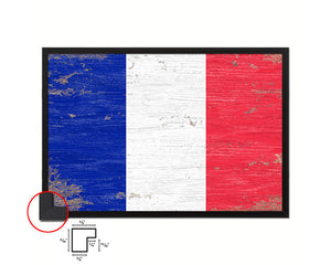 France Shabby Chic Country Flag Wood Framed Print Wall Art Decor Gifts