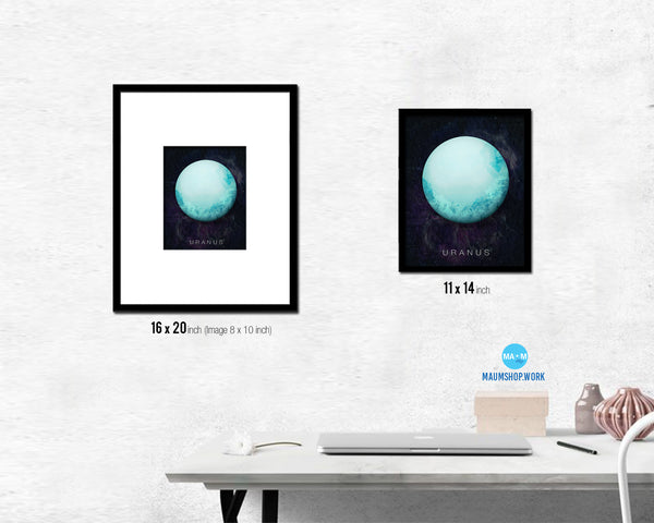 Uranus Planet Prints Watercolor Solar System Framed Print Home Decor Wall Art Gifts