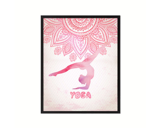 Gymnastic yoga Contorsionist practicing Yoga Wood Framed Print Wall Decor Art Gifts