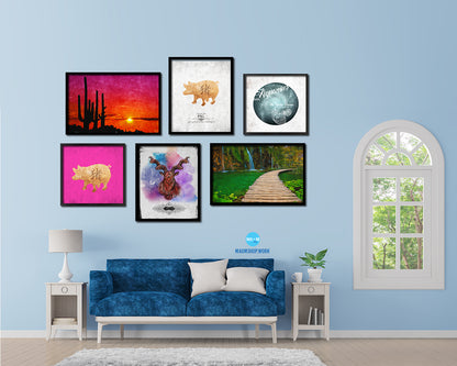 Capricorn Constellation Prediction Yearly Horoscope Wood Framed Paper Print Wall Art Decor Gifts