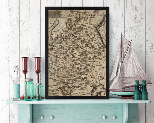 Russia Scandinavia Historical Map Wood Framed Print Art Wall Decor Gifts