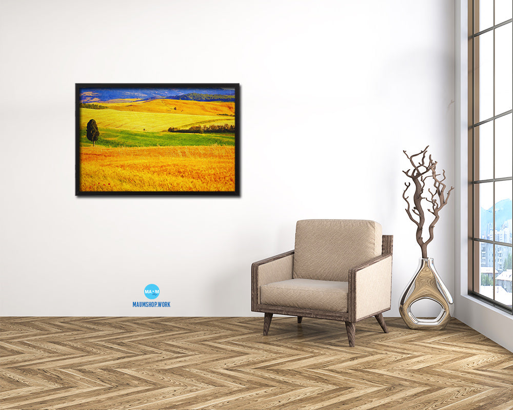 Tuscany, Italy Vineyards Artwork Painting Print Art Frame Home Wall Decor Gifts