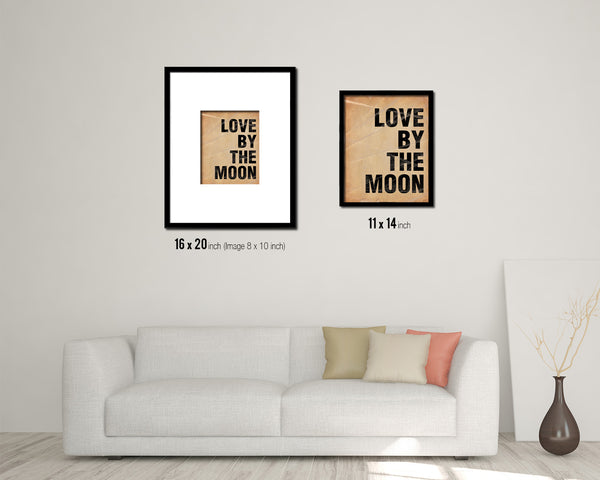 Love by the moon Quote Paper Artwork Framed Print Wall Decor Art