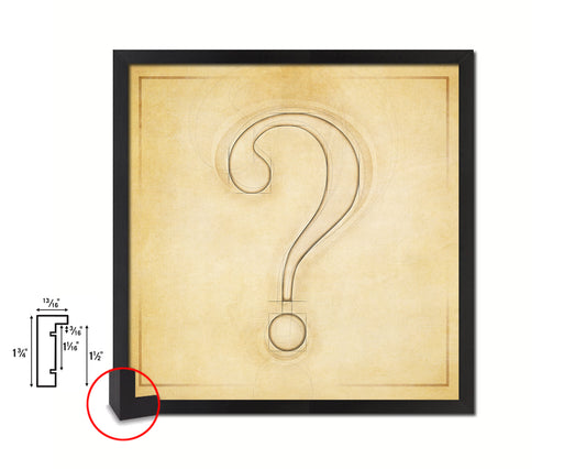 Question Punctuation Symbol Framed Print Home Decor Wall Art English Teacher Gifts