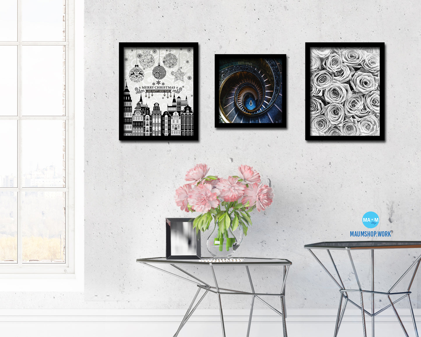 Vatican Museum Vintage Spiral Staircase Wood Framed Print Interior Wall Decor Art Gifts