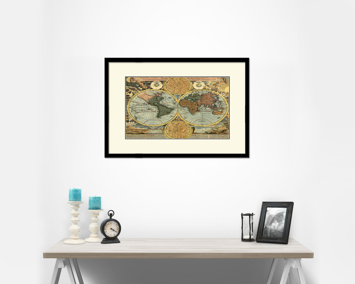 World Ortelius Circa Old Map Framed Print Art Wall Decor Gifts
