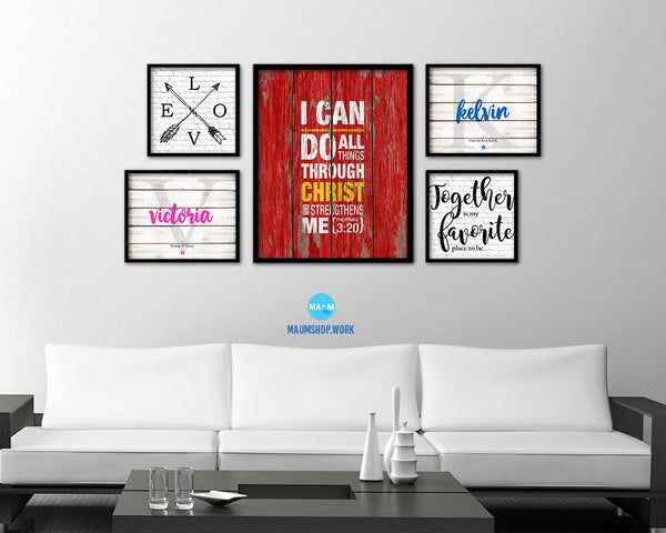 I can do all things through Christ, Philippians 3:20 Quote Framed Print Home Decor Wall Art Gifts