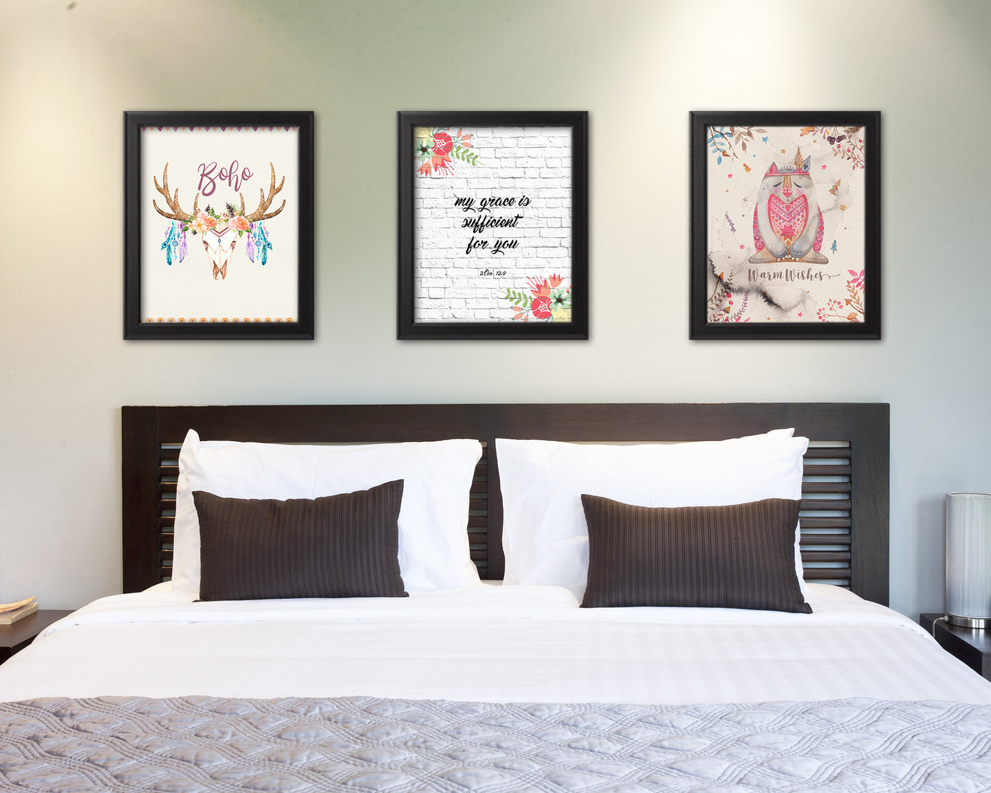 My grace is sufficient for you, 2 Corinthians 12:9 Quote Framed Print Home Decor Wall Art Gifts