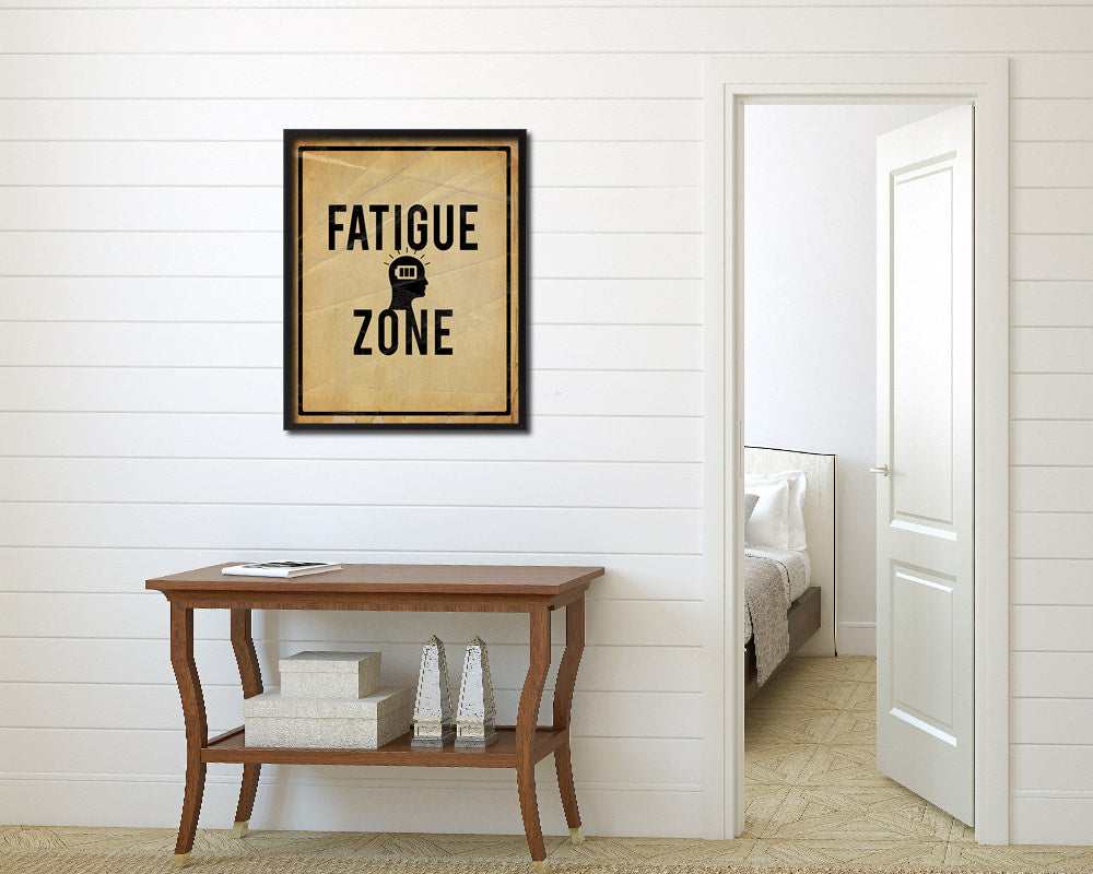 Fatigue Zone Notice Danger Sign Framed Print Home Decor Wall Art Gifts