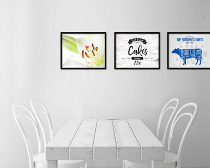 Fresh Baked Cakes Vintage Sign Fine Art Paper Prints Wood Frame Wall Art Decor Gifts