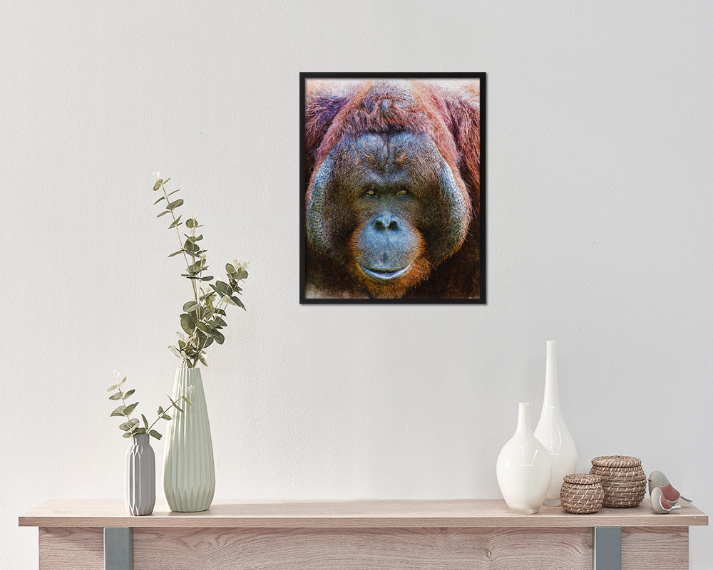 Orangutan Animal Painting Print Framed Art Home Wall Decor Gifts