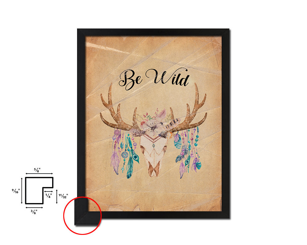 Be Wild Quote Paper Artwork Framed Print Wall Decor Art