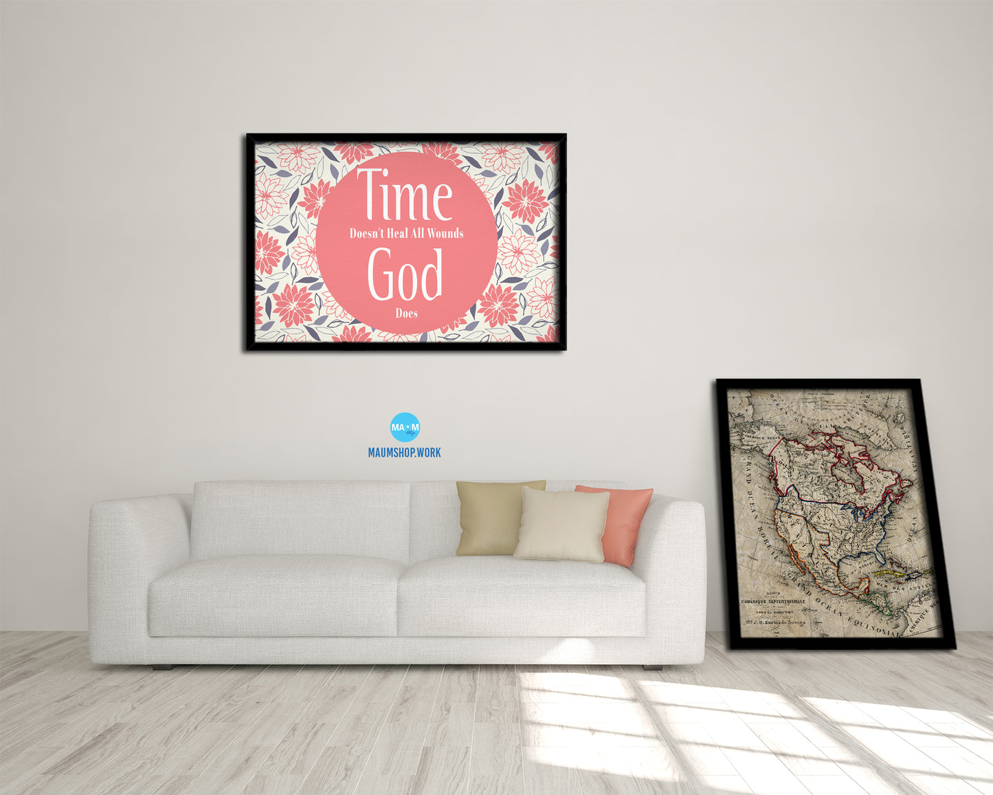 Time doesn't heal all wounds God does Bible Verse Scripture Framed Art