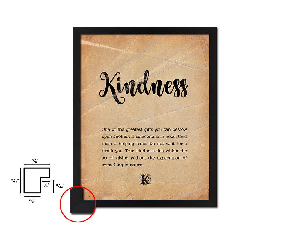 Kindness Quote Paper Artwork Framed Print Wall Decor Art